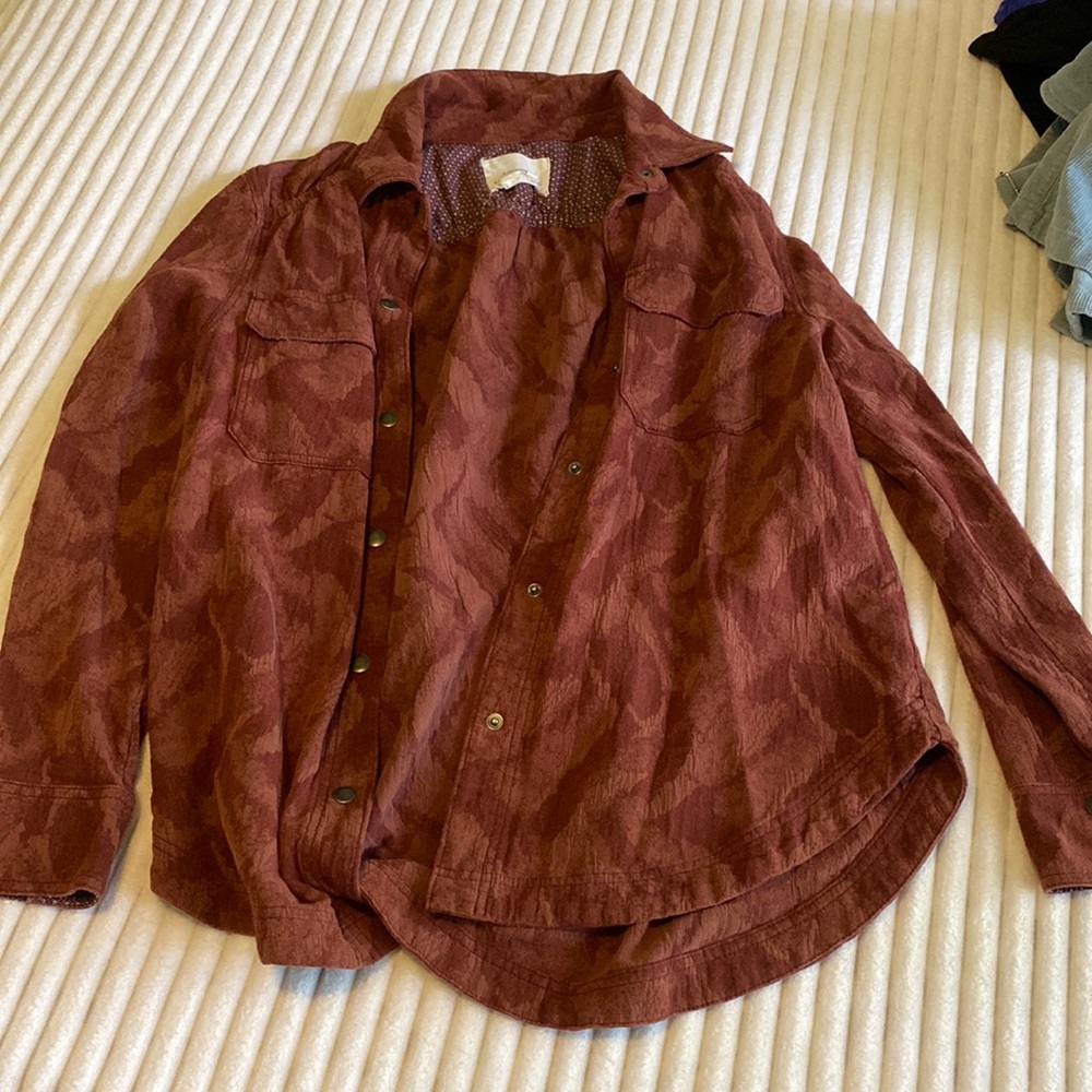 anthropologie button up shirt jacket